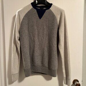 Sweater. JCREW 100% Italian Cashmere. Sz M (Men) Grey Blue 3 tone